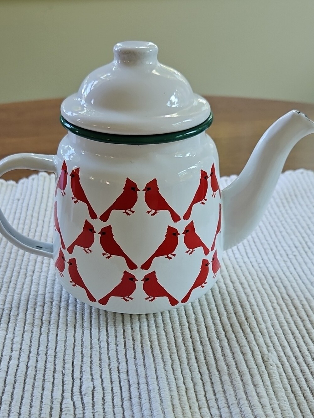 Boston International Enamel Cardinal Teapot,